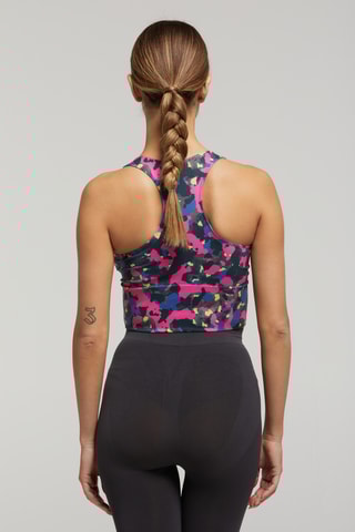 Camiseta de tirantes cropped - Azul y rosa