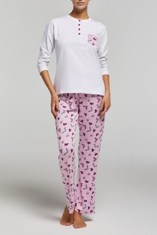 Pijama - Blanco y rosa empolvado