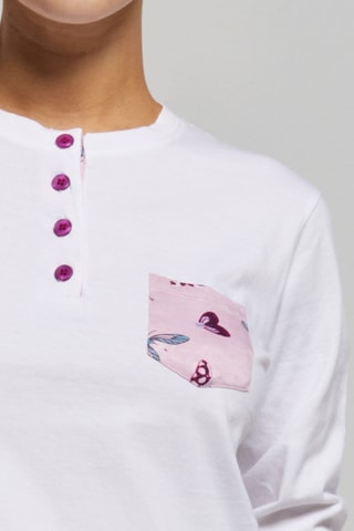 Pijama - Blanco y rosa empolvado