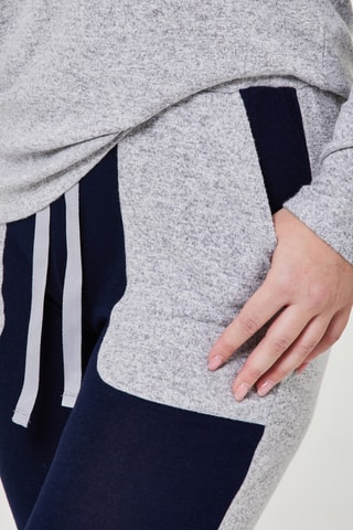 Pijama - Gris jaspeado y azul marino