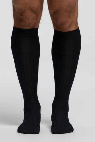 Calcetines altos de hilo de Escocia - Azul marino