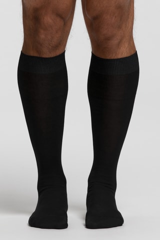 Calcetines altos de hilo de Escocia - Negro