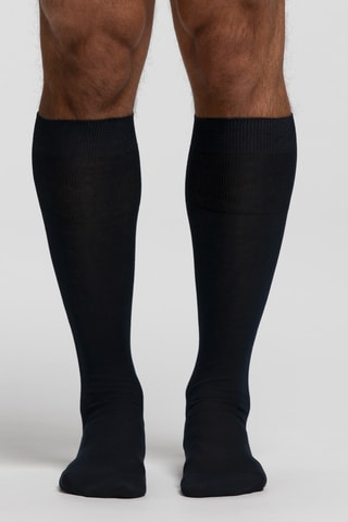 Calcetines altos de hilo de Escocia - Azul marino