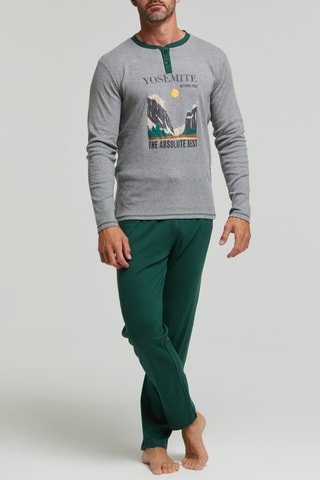 Pijama - Verde oscuro y gris claro