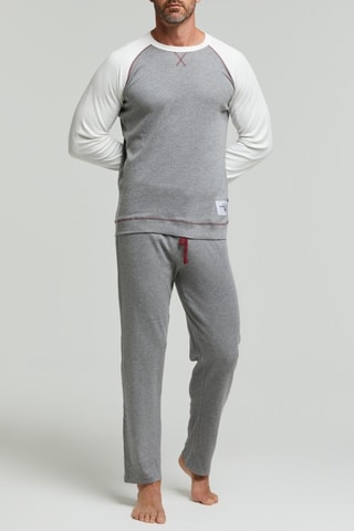 Pijama - Gris claro y blanco