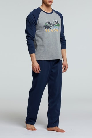 Pijama - Gris claro y azul marino