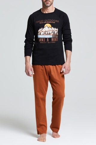 Pijama - Negro y naranja