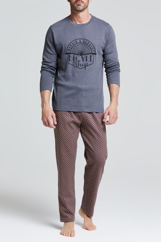 Pijama - Gris oscuro y marrón