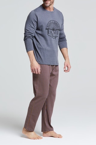 Pijama - Gris oscuro y marrón