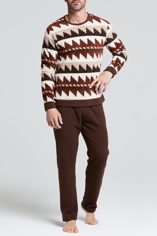 Pijama - Marrón y beige