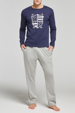 Pijama - Azul marino y gris claro