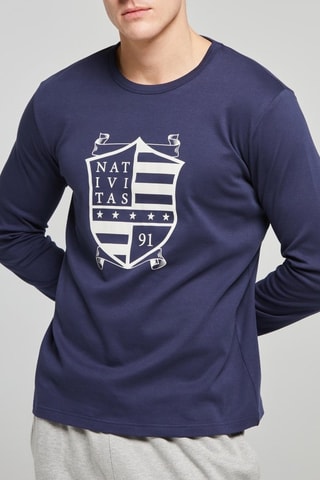 Pijama - Azul marino y gris claro