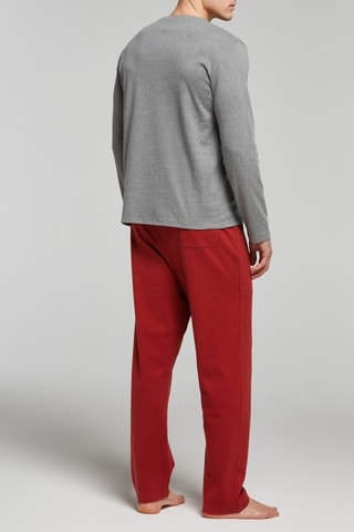 Pijama - Gris jaspeado y rojo