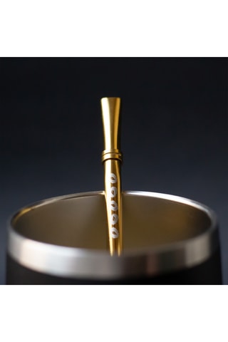 Paille en acier inoxydable - Doré