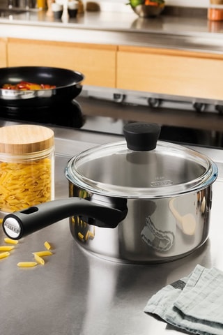 Casserole avec couvercle passoire en acier inoxydable Expert Touch - 16 cm