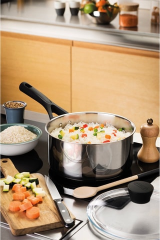 Casserole avec couvercle passoire en acier inoxydable Expert Touch - 20 cm