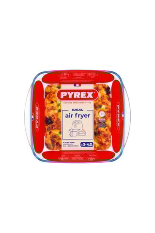 Travessa quadrada em vidro borossilicato Pyrex® para air fryer - 25 x 22 cm