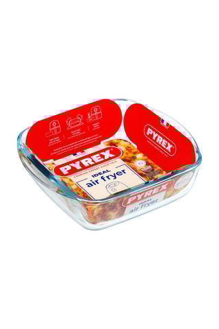 Travessa quadrada em vidro borossilicato Pyrex® para air fryer - 20 x 17 cm