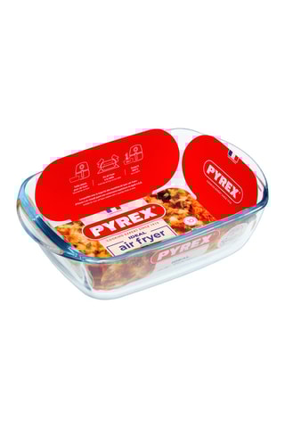 Travessa retangular em vidro borossilicato Pyrex® para air fryer - 23 x 15 cm