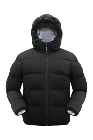 Dubbelzijdige Gewatteerde Jas met Capuchon Reverso Shell Zwart en Grijs