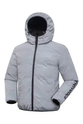 Dubbelzijdige Gewatteerde Jas met Capuchon Reverso Shell Zwart en Grijs