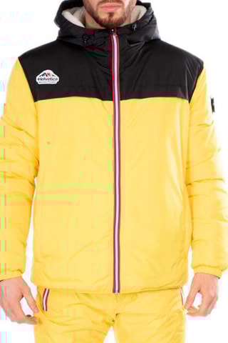 Gewatteerde Jas Geel en Zwart