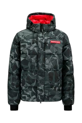 Gewatteerde Jas met Capuchon Isola Zwart en Grijs