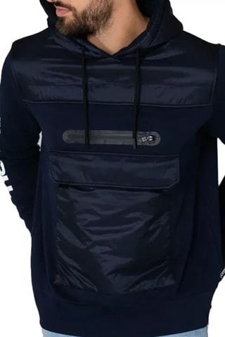 Sweater van 2 materialen met Capuchon Arc - Marineblauw