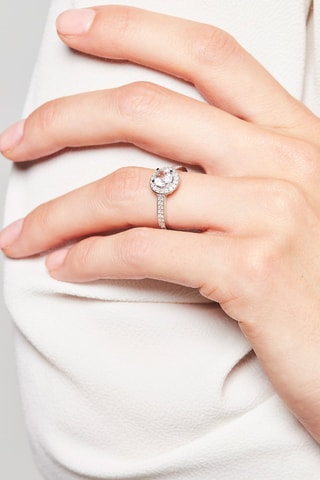 Bague Isis - Or blanc, diamants et topaze