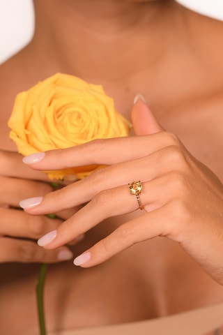 Bague Clou -  Or jaune et citrine