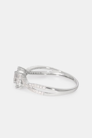 Bague Daria - Or blanc, diamants et topaze