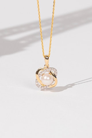 Pendentif Gostivar - Or jaune, diamants et perle de culture