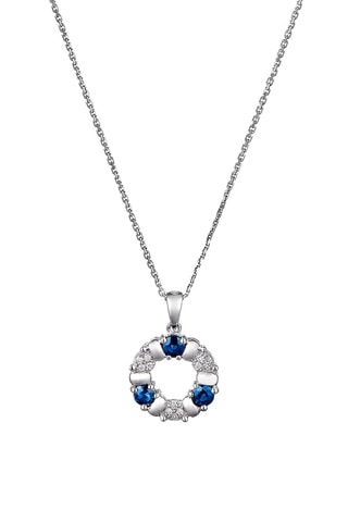 Pendentif Port Royal - Or blanc, saphirs et diamants