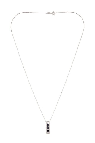 Pendentif Surat - Or blanc, diamants et saphirs