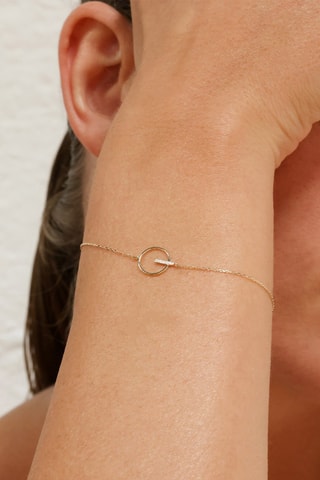 Bracelet Barette Encerclée - Or jaune et diamants