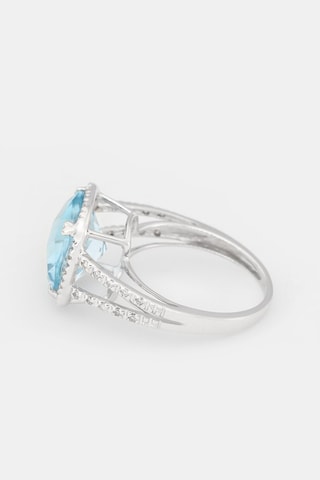 Bague Divine Topaze 10 - Or blanc, diamants et topaze