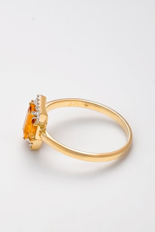 Bague Ayline - Or jaune, diamants et citrines