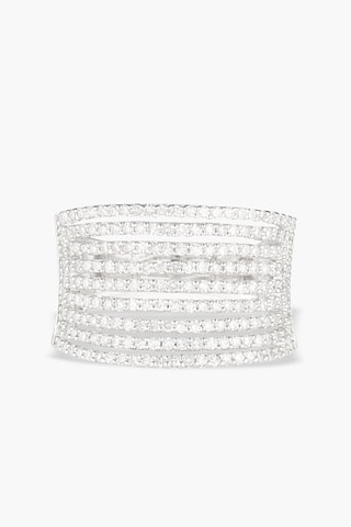 Bague Neuf Rangs Scintillants - Or blanc et diamants