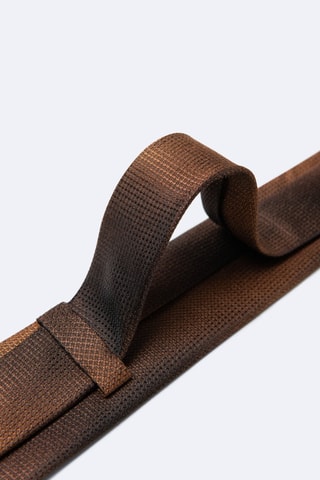 Corbata dip-dye de seda - Marrón