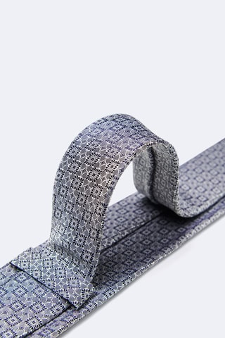 Corbata de seda - Azul marino y blanco