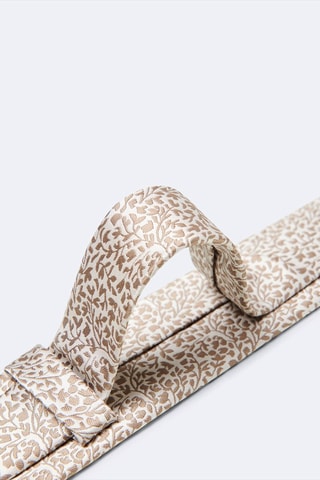 Corbata de seda - Blanco y beige