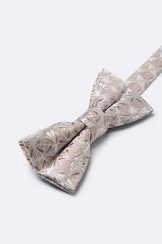 Pajarita de seda - Beige y dorado