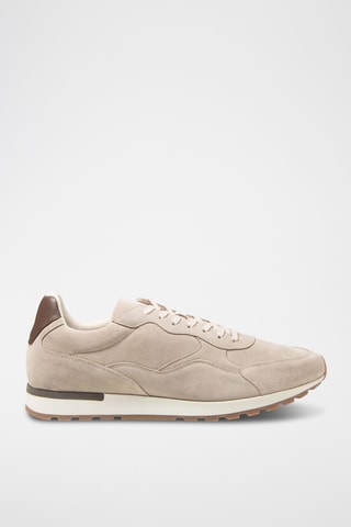 Leren Sneakers - Beige en Donkerbruin