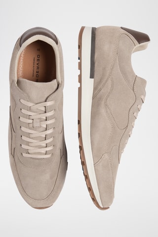 Leren Sneakers - Beige en Donkerbruin