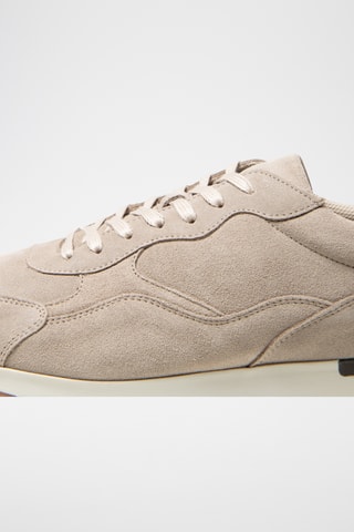 Leren Sneakers - Beige en Donkerbruin