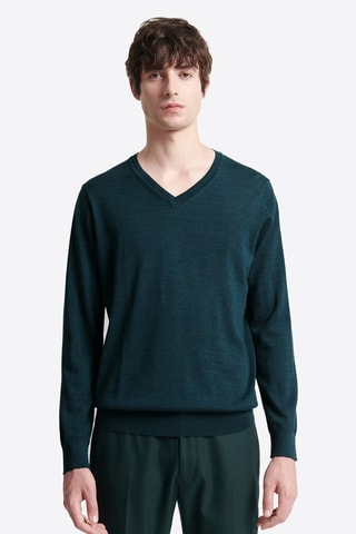 Jersey de lana merino - Azul oscuro