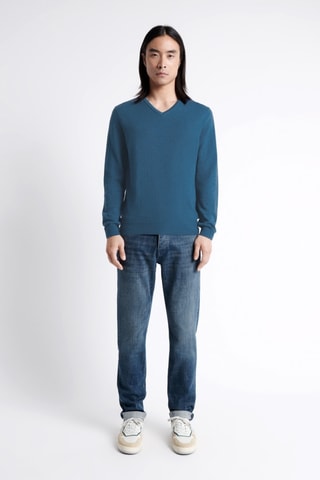 Jersey de algodón orgánico - Azul cobalto