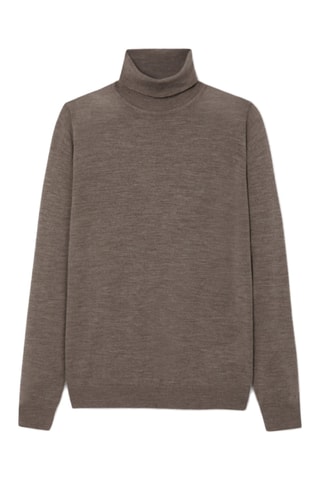 Jersey de lana merino - Marrón jaspeado