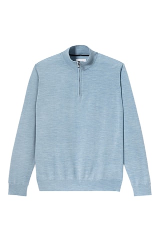 Jersey de lana merino - Celeste jaspeado