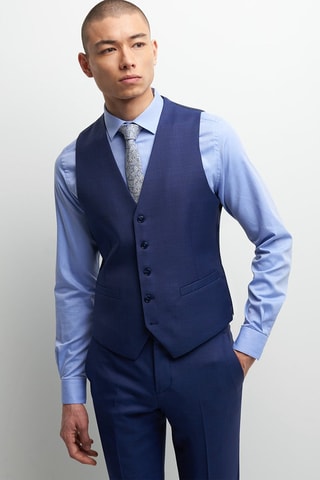 Chaleco de traje de lana - Azul marino